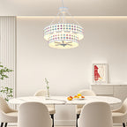 BD4083-BellaDepot 6 Lights Black/White Finish Vintage Chandelier, Home Decor Light Fixture with Adjustable Chain