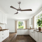 42 Inch Industrial Farmhouse Solid Wood 3 Blade Ceiling Fan with Lights & Remote Control, 6 Speed DC Motor Reversible Ceiling Fan
