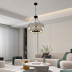 BD4083-BellaDepot 6 Lights Black/White Finish Vintage Chandelier, Home Decor Light Fixture with Adjustable Chain