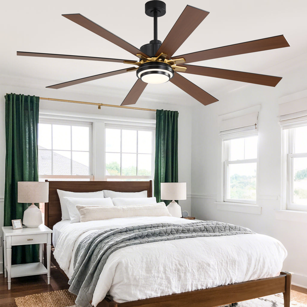 72 Inch Modern Ceiling Fan with LED Light and Remote Control, 6 Speeds DC Motor Reversible Large Ceiling Fan for Living Room