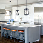 1 - Light Black Cylinder Pendant Light, 6.7" Dining Room Light Fixtures Kitchen Island Light
