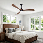 62 Inch Rustic Farmhouse Large Solid Wood 3 Blade Ceiling Fan with Lights & Remote Control, 6 Speed DC Motor Reversible Ceiling Fan