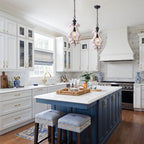 1 - Light Rustic Distressed Wood/White Chandelier, 12.6" Wooden Farmhouse Chandelier Kitchen Island Light Pendant Light