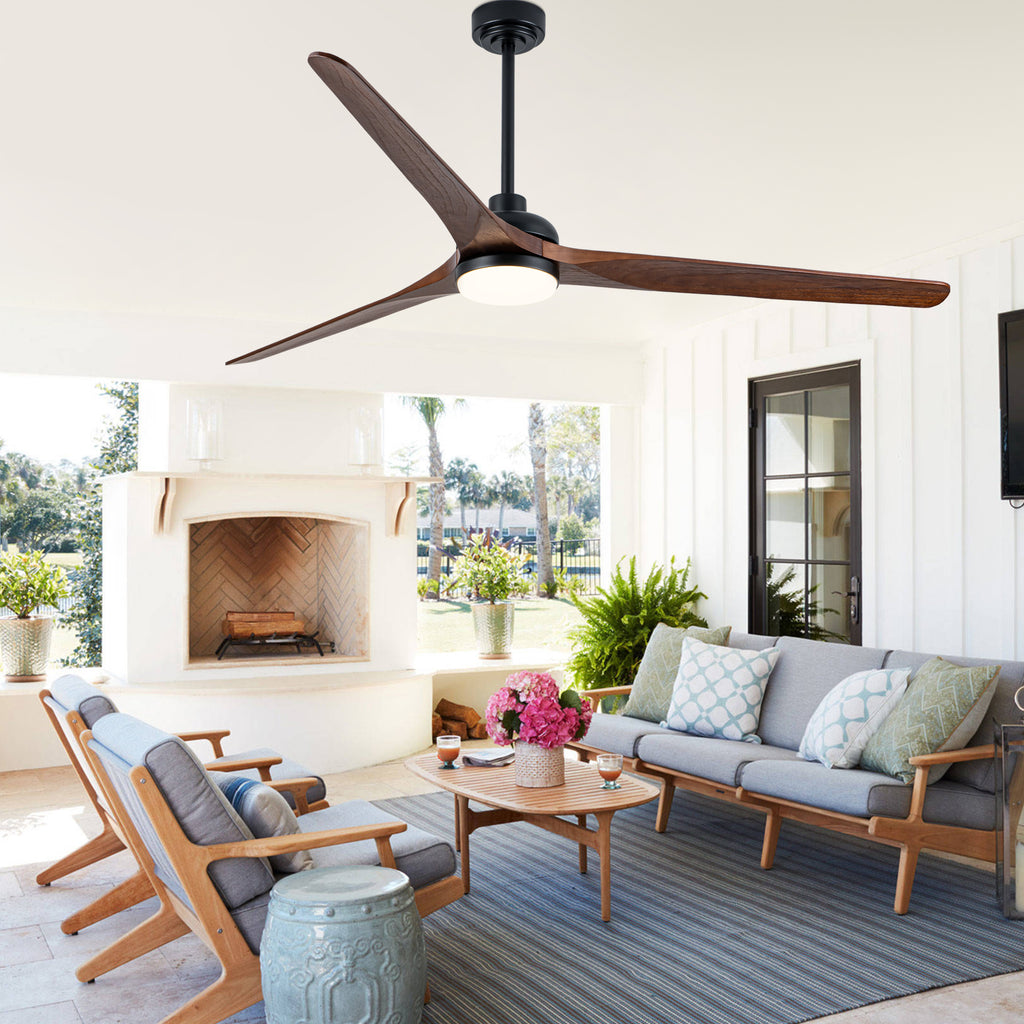 72 Inch Modern Farmhouse Extra Large Ceiling Fan with Dimmable LED Light and Remote, 6 Speeds DC Motor Reversible Ceiling Fan for Large Room