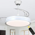 42 Inch Black/Gold/White Modern Retractable Ceiling Fan with LED Light and Remote, 6 Speeds DC Motor Bladeless Ceiling Fan for Bedroom