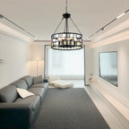 6 - Lights Modern Europe Chandelier, 17.7" Farmhouse Chandeliers for Dining Room with Adjustable Chain