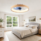 20 Inch Modern Flush Mount Ceiling Fan with LED Light & Remote Control, 6 Speed DC Motor Reversible Ceiling Fan