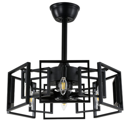 DC2029-19.69" Classic Reversible Ceiling Fan with Remote and 4 Lights, DC Motor 6 Speeds Ceiling Fan