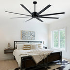 84 Inch Black Extra Large Ceiling Fan with Remote, 6 Speeds DC Motor Reversible Industrial Ceiling Fan for Large Room
