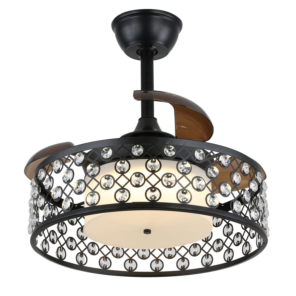 DC2204-BellaDepot 22" Classic Retractable Ceiling Fan with Remote and LED Light Kit Included, Dimmable Ceiling Fan