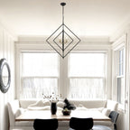 4 - Lights 30.6" Industrial DIY Shape Metal Chandelier with Adjustable Chain, Home Decoration Pendant Light