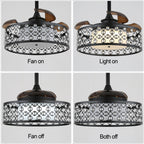 DC2204-BellaDepot 22" Classic Retractable Ceiling Fan with Remote and LED Light Kit Included, Dimmable Ceiling Fan