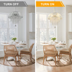 3 - Lights Modern Luxury Crystal Chandelier for Dining Room, Tiered Chandelier for Living Room Entryway Height Adjustable
