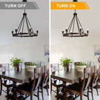 6 - Light Black Farmhouse Small Wagon Wheel Chandelier, 28" Round Chandelier Foyer Chandeliers with Height Adjustable