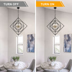 4 - Lights 30.6" Industrial DIY Shape Metal Chandelier with Adjustable Chain, Home Decoration Pendant Light