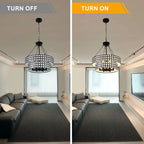 BD4083-BellaDepot 6 Lights Black/White Finish Vintage Chandelier, Home Decor Light Fixture with Adjustable Chain