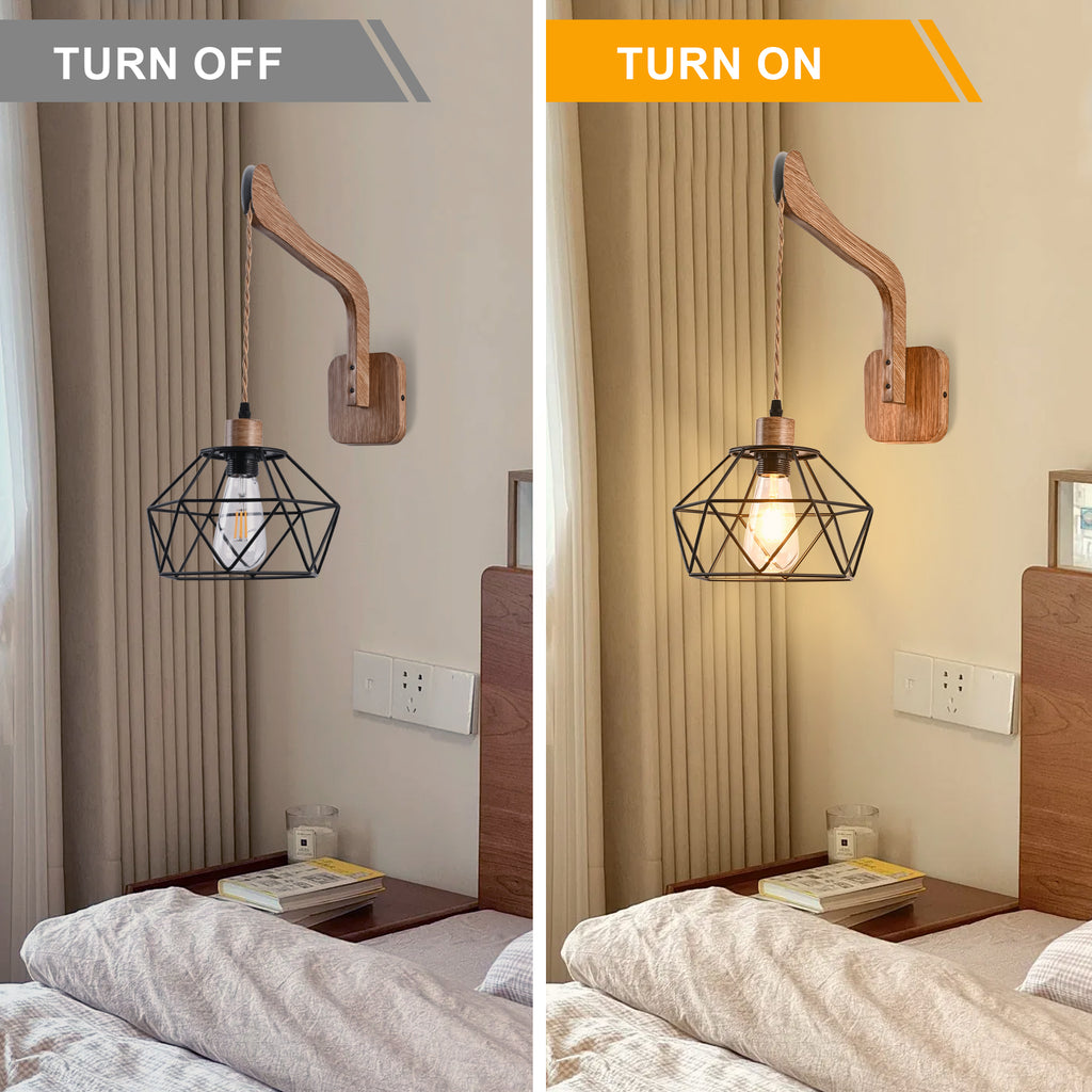 1 - Light Farmhouse Industrial Swing Arm Sconce, Adjustable Arm Wall Sconce Wall Light