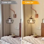 1 - Light Farmhouse Industrial Swing Arm Sconce, Adjustable Arm Wall Sconce Wall Light
