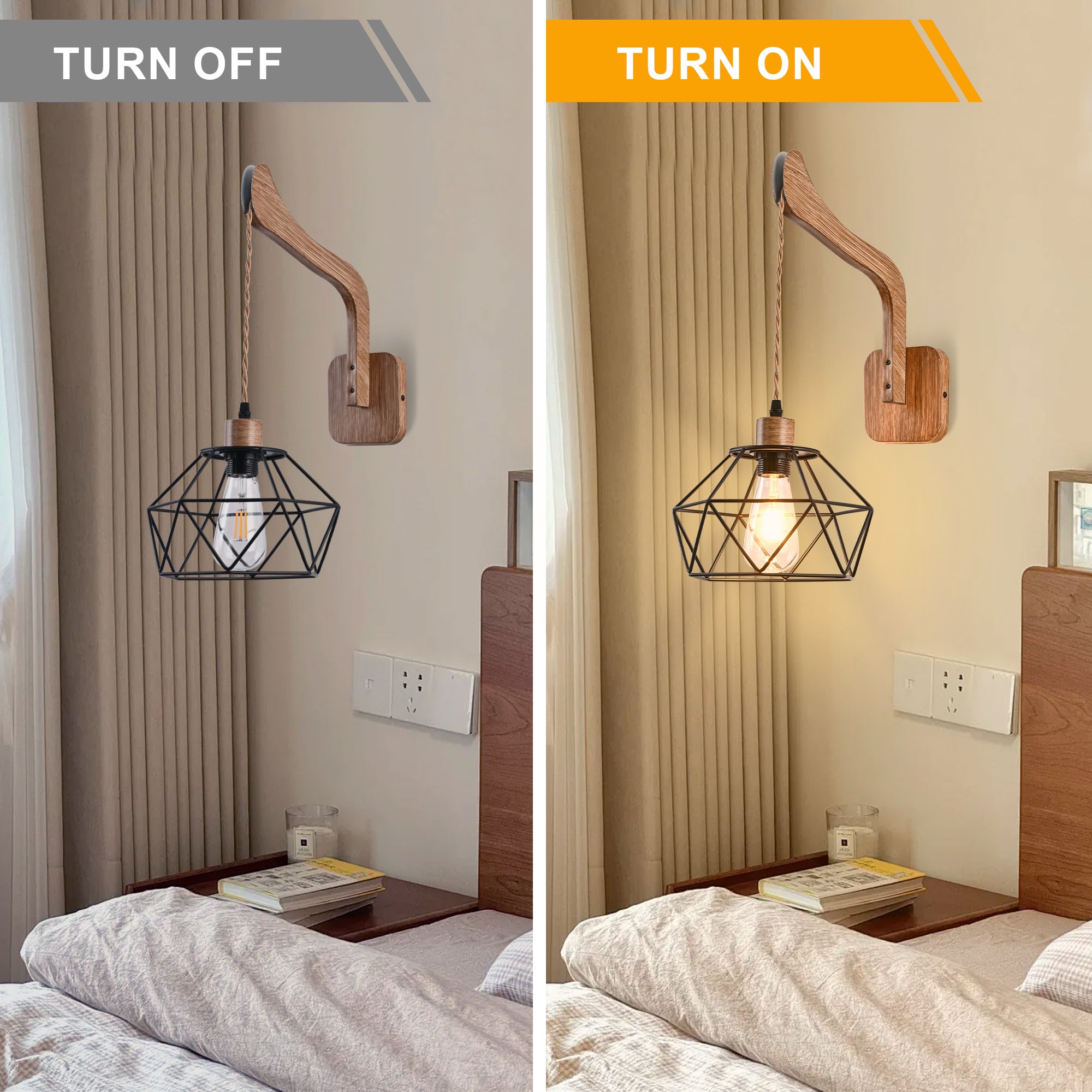 1 - Light Farmhouse Industrial Swing Arm Sconce, Adjustable Arm Wall Sconce Wall Light