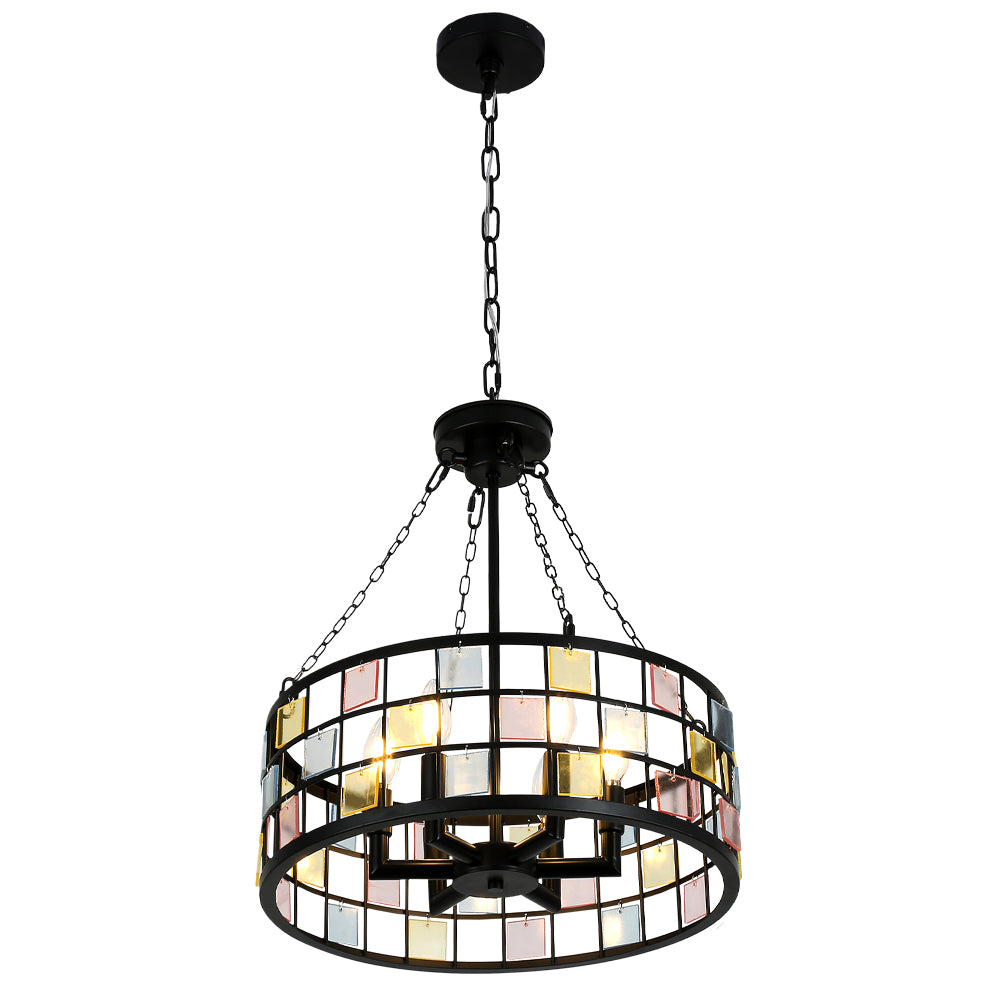 6 - Lights Modern Europe Chandelier, 17.7" Farmhouse Chandeliers for Dining Room with Adjustable Chain