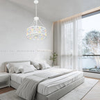 6 - Lights Modern Europe Chandelier, 17.7" Farmhouse Chandeliers for Dining Room with Adjustable Chain