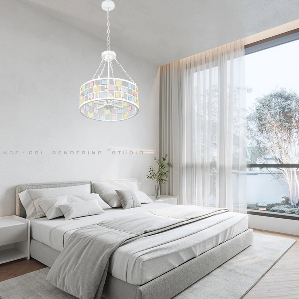 6 - Lights Modern Europe Chandelier, 17.7" Farmhouse Chandeliers for Dining Room with Adjustable Chain