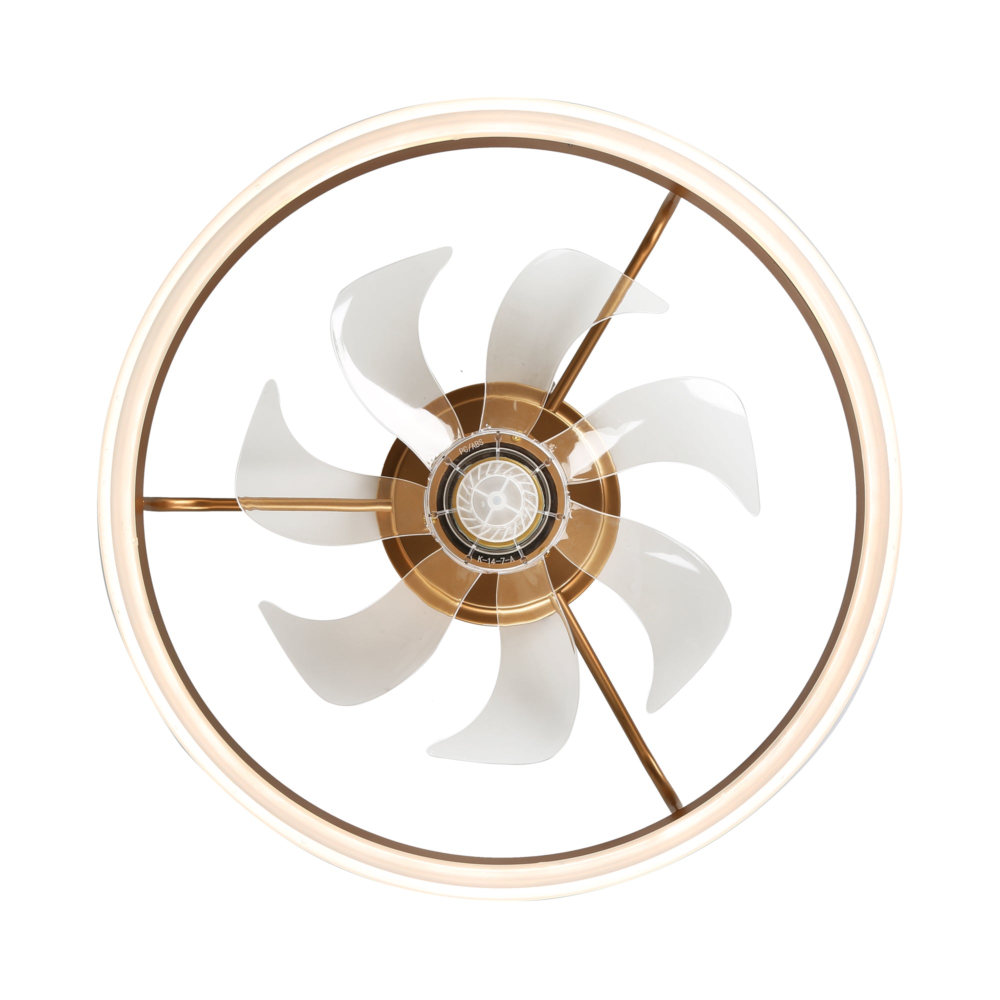 DC2003-BellaDepot 20" Black/Gold/White Modern Style Low Profile Dimmable Ceiling Fan with Remote and LED Light Kit Included