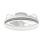 DC2003-BellaDepot 20" Black/Gold/White Modern Style Low Profile Dimmable Ceiling Fan with Remote and LED Light Kit Included