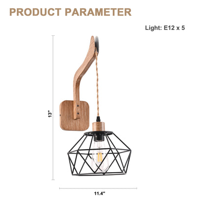 FC4091-1 Lights Industrial Style Iron Wall Sconce, Outdoor Armed Sconce, Home Decoration Hanging Light