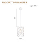 1 - Light White Cylinder Pendant Light, 6.7" Dining Room Light Fixtures Kitchen Island Light