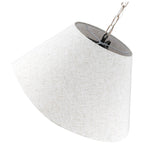 3 - Lights Bohemian Drum Chandelier with Wood Beaded Shade, Fabric Chandelier for Dining Room Living Room