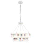 BD4083-BellaDepot 6 Lights Black/White Finish Vintage Chandelier, Home Decor Light Fixture with Adjustable Chain