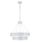 BD4083-BellaDepot 6 Lights Black/White Finish Vintage Chandelier, Home Decor Light Fixture with Adjustable Chain