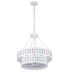 BD4083-BellaDepot 6 Lights Black/White Finish Vintage Chandelier, Home Decor Light Fixture with Adjustable Chain