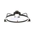 28 Inch Modern Black/Gold Smart Flush Mount Ceiling Fan with Dimmable LED Light and Remote, 6 Speeds DC Motor Low Profile Ceiling Fan