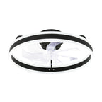 20 Inch Modern Smart Flush Mount Ceiling Fan with Dimmable LED Light and Remote, 6 Speeds DC Motor Reversible Bladeless Celing Fan for Bedroom