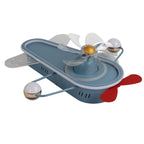 26 Inch Modern Bladeless Flush Mount Ceiling Fan with Lights and Remote, 6 Speeds Low Profile Cartoon Smart Ceiling Fan for Kidroom