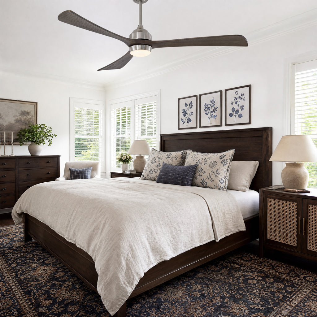 62 Inch Modern Industrial Large 3 Blade Ceiling Fan with Lights & Remote Control, 6 Speed DC Motor Reversible Ceiling Fan