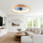 20 Inch Modern Flush Mount Ceiling Fan with LED Light & Remote Control, 6 Speed DC Motor Reversible Ceiling Fan