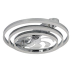 24 Inch Modern Smart Flush Mount LED Ceiling Fan with Light and Remote, 6 Speeds DC Motor Bladeless Low Profile Ceiling Fan