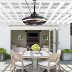 HW2001-BellaDepot 20" Compact Outdoor Caged Ceiling Fan with Remote Control, Waterproof Fan with LED Lights