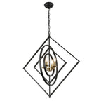 4 - Lights 30.6" Industrial DIY Shape Metal Chandelier with Adjustable Chain, Home Decoration Pendant Light