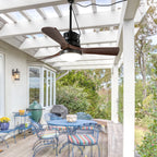 42 Inch Modern Smart Outdoor Ceiling Fan with Dimmable LED Lights,6 Speeds Plug In Waterproof Ceiling Fans for Patios
