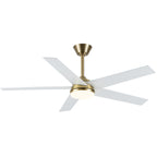 52 Inch Modern Smart Gold Ceiling Fan with Dimmable LED Light and Remote & APP Control, 6-Speed DC Motor Reversible Ceiling Fan