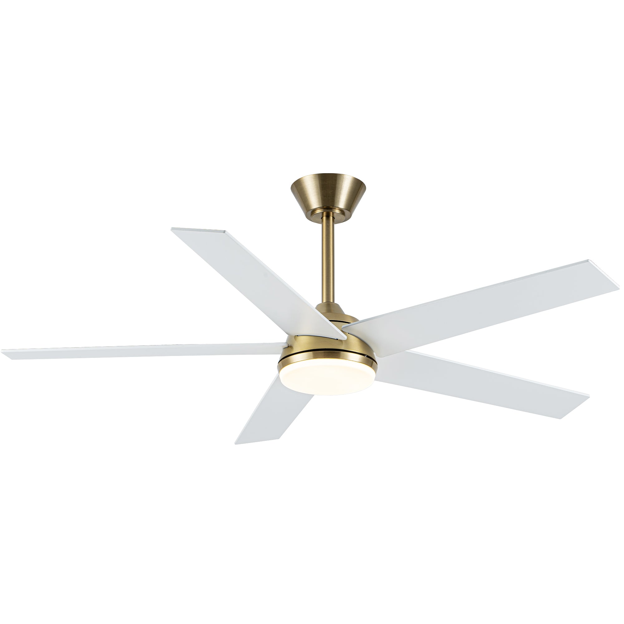 52 Inch Modern Smart Gold Ceiling Fan with Dimmable LED Light and Remote & APP Control, 6-Speed DC Motor Reversible Ceiling Fan