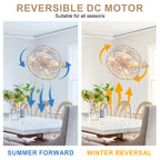 DC2036-BellaDepot 23" Metal Caged Ceiling Fan with Remote Control, Wall Mounted or Ceiling Mounted Fan with Bulb Base