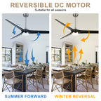 72 Inch Modern Farmhouse Extra Large Ceiling Fan with Dimmable LED Light and Remote, 6 Speeds DC Motor Reversible Ceiling Fan for Large Room