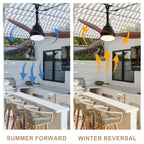 42 Inch Modern Farmhouse Smart Outdoor Ceiling Fan with Dimmable LED and Remote, 6-Speed 3-Blade Waterproof Ceiling Fans Plug In Outside Patio Fan