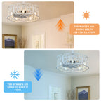 18 Inch Farmhouse Distressed White Caged Ceiling Fan with Lights and Remote, 8-Blade Reversible Bladeless Fandelier Ceiling Fan