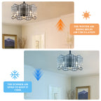 BD1901-BellaDepot 18.5" Modern Water Ripple Glass Reversible Ceiling Fan with Remote and 5 Lights